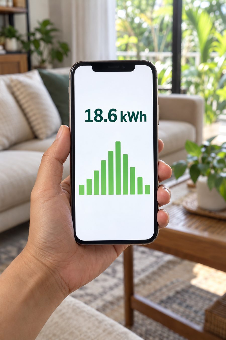 Phone showing a solar monitoring app