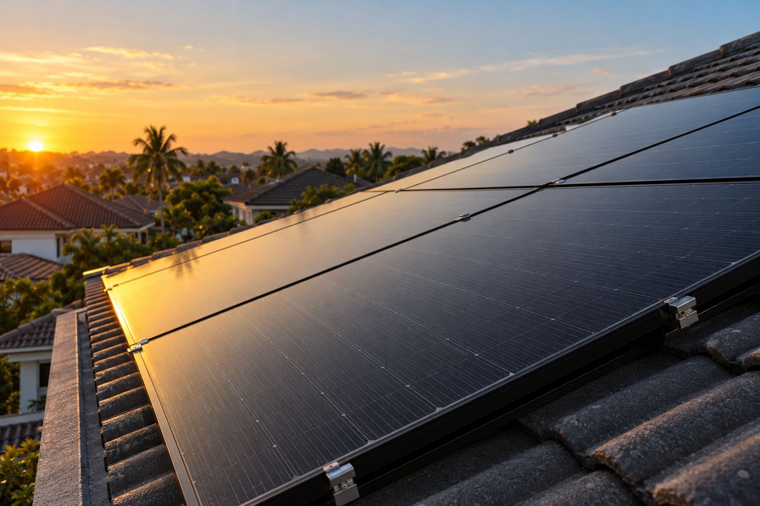 Solar panels on a roof